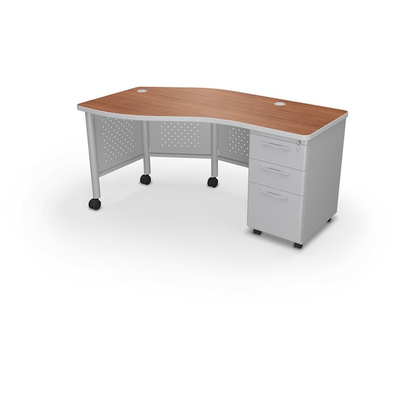 Instructor Desk Right 29.8"H x 60"W x 36.3"D Amber Cherry